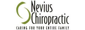 Nevius Chiropractic clinic logo featuring black lettering